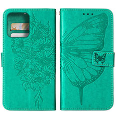 Custodia Portafoglio In Pelle Farfalla Cover con Supporto YB1 per Motorola Moto Edge 40 Pro 5G Verde