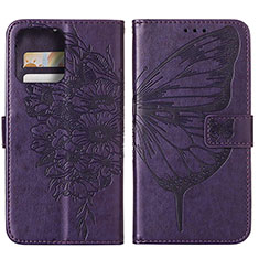 Custodia Portafoglio In Pelle Farfalla Cover con Supporto YB1 per Motorola Moto Edge 40 Pro 5G Viola