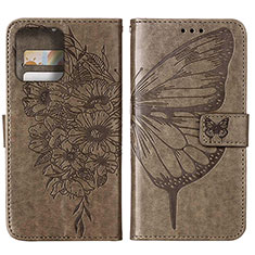 Custodia Portafoglio In Pelle Farfalla Cover con Supporto YB1 per Motorola Moto Edge Plus (2023) 5G Grigio