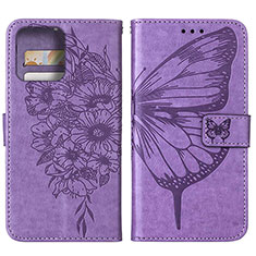 Custodia Portafoglio In Pelle Farfalla Cover con Supporto YB1 per Motorola Moto X40 5G Lavanda