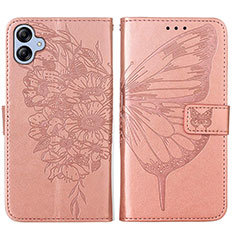 Custodia Portafoglio In Pelle Farfalla Cover con Supporto YB1 per Samsung Galaxy A04 4G Oro Rosa