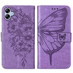 Custodia Portafoglio In Pelle Farfalla Cover con Supporto YB1 per Samsung Galaxy F04 Lavanda