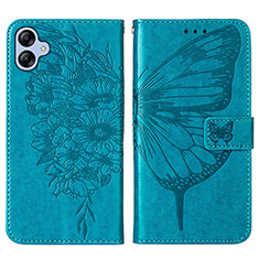 Custodia Portafoglio In Pelle Farfalla Cover con Supporto YB1 per Samsung Galaxy M04 Blu