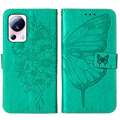 Custodia Portafoglio In Pelle Farfalla Cover con Supporto YB1 per Xiaomi Mi 12 Lite NE 5G Verde