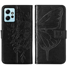 Custodia Portafoglio In Pelle Farfalla Cover con Supporto YB1 per Xiaomi Redmi Note 12 4G Nero