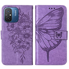 Custodia Portafoglio In Pelle Farfalla Cover con Supporto YB2 per Xiaomi Poco C55 Lavanda