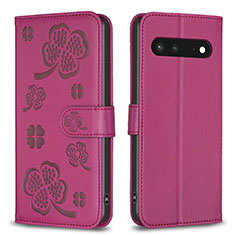 Custodia Portafoglio In Pelle Fiori Cover con Supporto BF1 per Google Pixel 7 5G Rosa Caldo