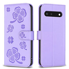 Custodia Portafoglio In Pelle Fiori Cover con Supporto BF1 per Google Pixel 7 5G Viola