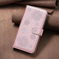 Custodia Portafoglio In Pelle Fiori Cover con Supporto BF2 per Huawei Mate 60 Oro Rosa