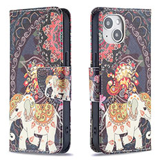 Custodia Portafoglio In Pelle Fiori Cover con Supporto L07 per Apple iPhone 14 Multicolore