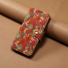 Custodia Portafoglio In Pelle Fiori Cover con Supporto MT2 per Samsung Galaxy A53 5G Rosso