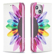 Custodia Portafoglio In Pelle Fiori Cover con Supporto per Apple iPhone 14 Colorato