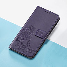 Custodia Portafoglio In Pelle Fiori Cover con Supporto per Google Pixel 6 5G Viola