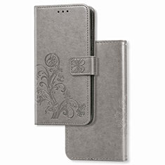 Custodia Portafoglio In Pelle Fiori Cover con Supporto per Huawei Mate 40 Pro Grigio