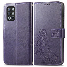 Custodia Portafoglio In Pelle Fiori Cover con Supporto per OnePlus 9R 5G Viola