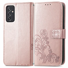 Custodia Portafoglio In Pelle Fiori Cover con Supporto per Samsung Galaxy A15 LTE Rosa