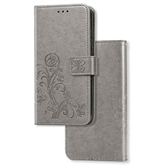 Custodia Portafoglio In Pelle Fiori Cover con Supporto per Samsung Galaxy A32 4G Grigio