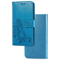 Custodia Portafoglio In Pelle Fiori Cover con Supporto per Samsung Galaxy S20 FE (2022) 5G Blu