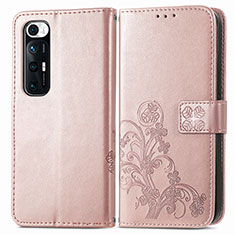 Custodia Portafoglio In Pelle Fiori Cover con Supporto per Xiaomi Mi 10S 5G Rosa