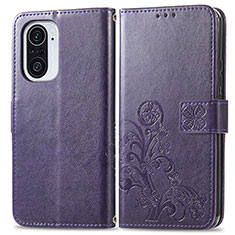 Custodia Portafoglio In Pelle Fiori Cover con Supporto per Xiaomi Mi 11X 5G Viola