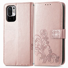 Custodia Portafoglio In Pelle Fiori Cover con Supporto per Xiaomi Redmi Note 11 SE 5G Rosa