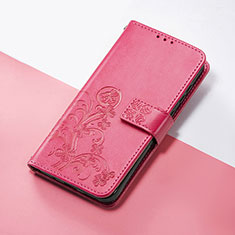 Custodia Portafoglio In Pelle Fiori Cover con Supporto S03D per Huawei Honor X8 4G Rosa Caldo