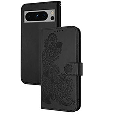 Custodia Portafoglio In Pelle Fiori Cover con Supporto Y01X per Google Pixel 8 Pro 5G Nero