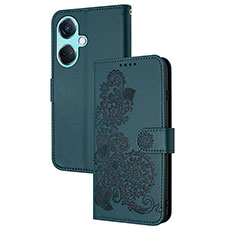 Custodia Portafoglio In Pelle Fiori Cover con Supporto Y01X per Oppo K11 5G Verde