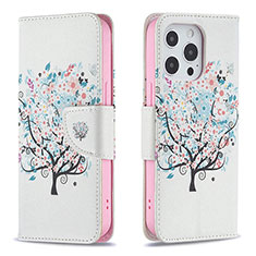 Custodia Portafoglio In Pelle Fiori Cover con Supporto Z02 per Apple iPhone 16 Pro Multicolore