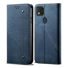 Custodia Portafoglio In stoffa con Supporto B01S per Xiaomi Redmi 9 Activ Blu