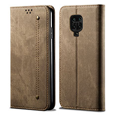 Custodia Portafoglio In stoffa con Supporto B01S per Xiaomi Redmi Note 9 Pro Max Khaki