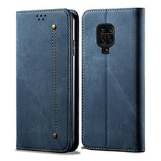 Custodia Portafoglio In stoffa con Supporto B01S per Xiaomi Redmi Note 9S Blu