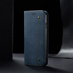 Custodia Portafoglio In stoffa con Supporto B02S per Xiaomi Redmi Note 9 Blu