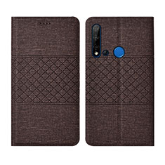 Custodia Portafoglio In stoffa con Supporto H01 per Huawei P20 Lite (2019) Marrone