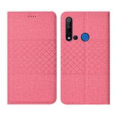 Custodia Portafoglio In stoffa con Supporto H01 per Huawei P20 Lite (2019) Rosa