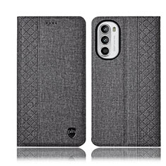 Custodia Portafoglio In stoffa con Supporto H12P per Motorola Moto Edge (2022) 5G Grigio