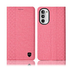 Custodia Portafoglio In stoffa con Supporto H12P per Motorola Moto Edge (2022) 5G Rosa