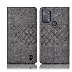 Custodia Portafoglio In stoffa con Supporto H12P per Motorola Moto G50 Grigio