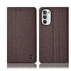 Custodia Portafoglio In stoffa con Supporto H12P per Motorola Moto G82 5G Marrone