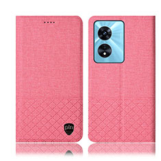 Custodia Portafoglio In stoffa con Supporto H12P per Oppo A1 Pro 5G Rosa