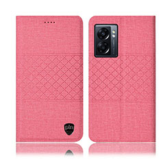 Custodia Portafoglio In stoffa con Supporto H12P per Oppo K10 5G India Rosa