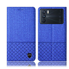 Custodia Portafoglio In stoffa con Supporto H12P per Oppo K9 Pro 5G Blu