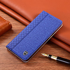 Custodia Portafoglio In stoffa con Supporto H12P per Samsung Galaxy A01 Core Blu