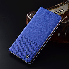 Custodia Portafoglio In stoffa con Supporto H12P per Samsung Galaxy A30 Blu