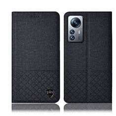 Custodia Portafoglio In stoffa con Supporto H12P per Xiaomi Mi 12X 5G Nero