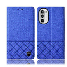 Custodia Portafoglio In stoffa con Supporto H13P per Motorola Moto Edge (2022) 5G Blu