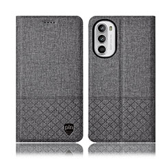 Custodia Portafoglio In stoffa con Supporto H13P per Motorola Moto Edge (2022) 5G Grigio