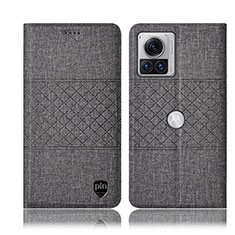 Custodia Portafoglio In stoffa con Supporto H13P per Motorola Moto Edge 30 Ultra 5G Grigio