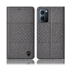 Custodia Portafoglio In stoffa con Supporto H13P per OnePlus Nord CE 2 5G Grigio