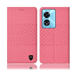 Custodia Portafoglio In stoffa con Supporto H13P per Oppo A58x 5G Rosa